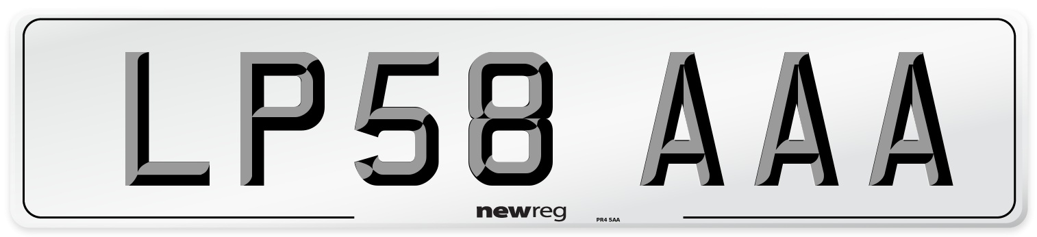 LP58 AAA Number Plate from New Reg